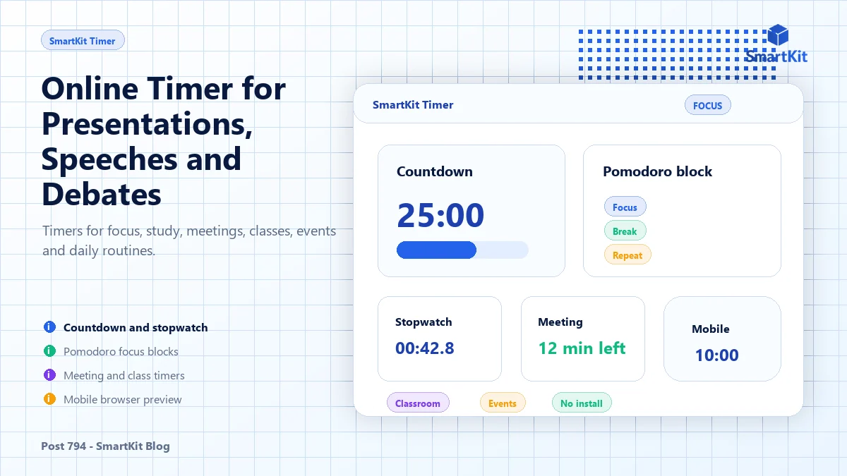 Online Timer for Presentations, Speeches and Debates