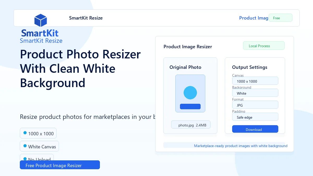 Product Photo Resizer With Clean White Background