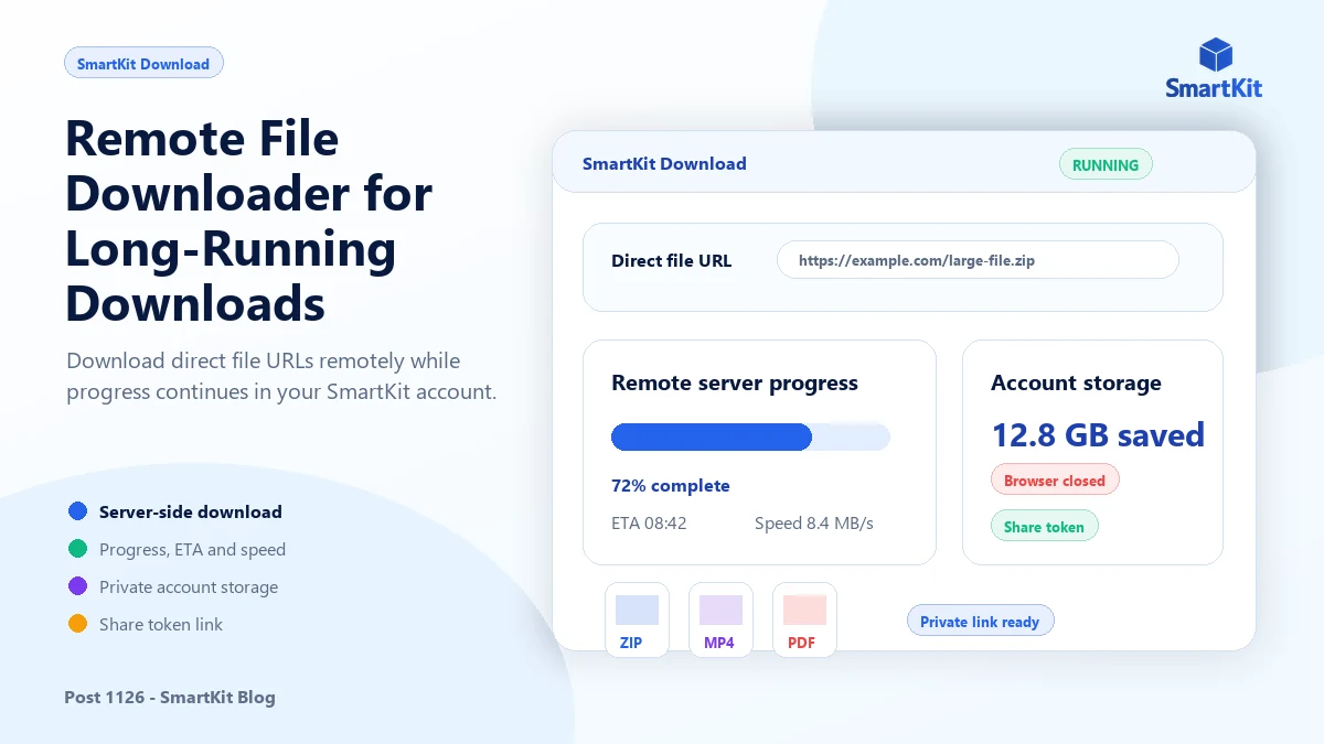 Remote File Downloader for Long-Running Downloads
