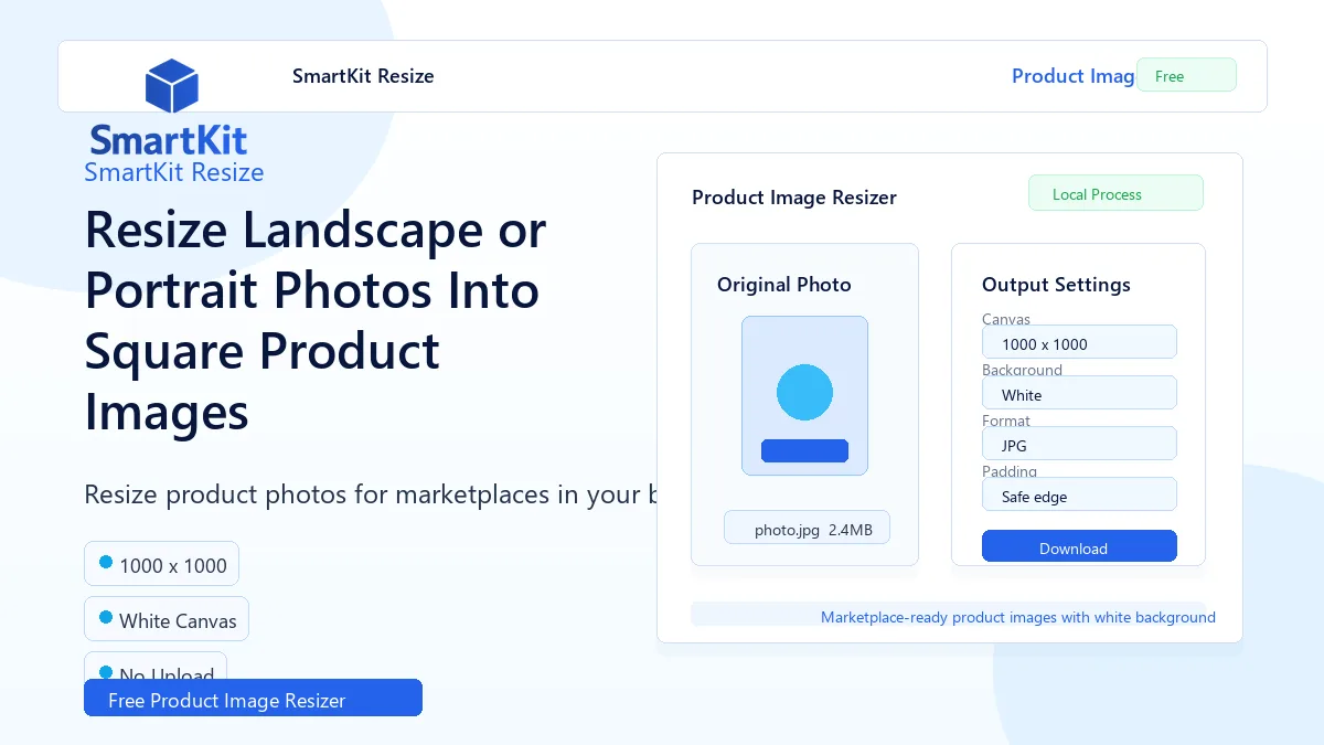 Resize Landscape or Portrait Photos Into Square Product Images