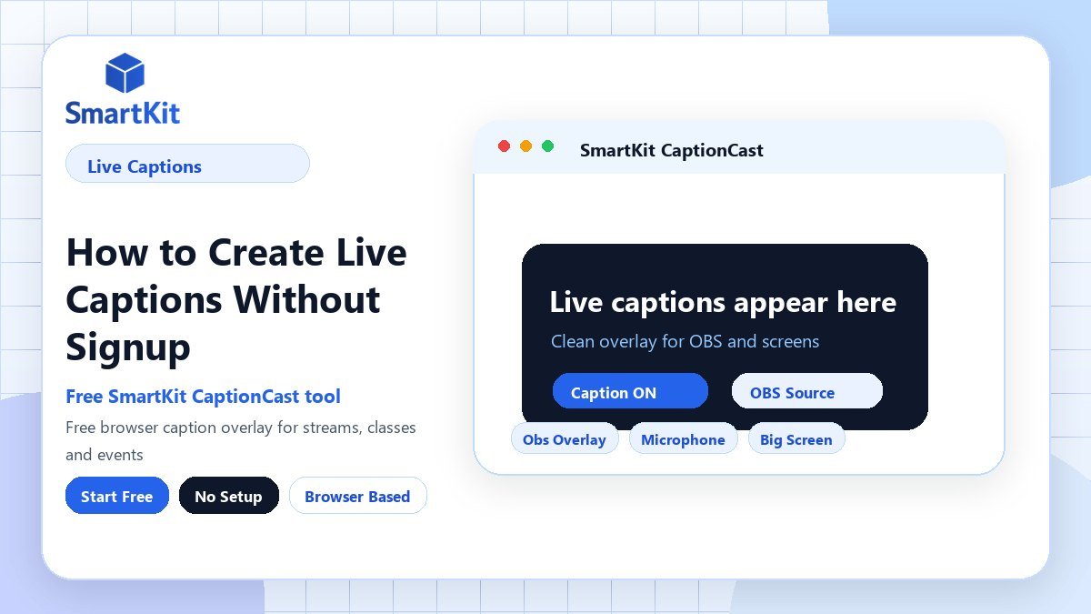 How to Create Live Captions Without Signup