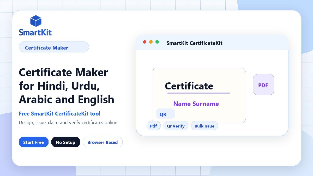 Certificate Maker for Hindi, Urdu, Arabic and English