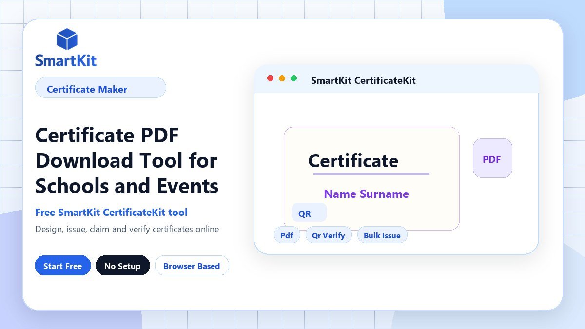 Certificate PDF Download Tool for Schools and Events