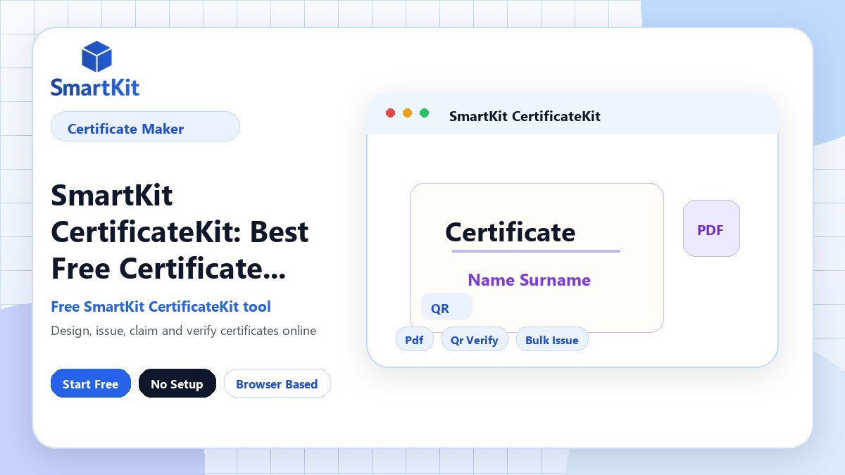 SmartKit CertificateKit: Best Free Certificate Maker With Verification