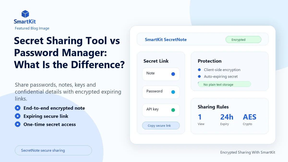 Secret Sharing Tool vs Password Manager: What Is the Difference?