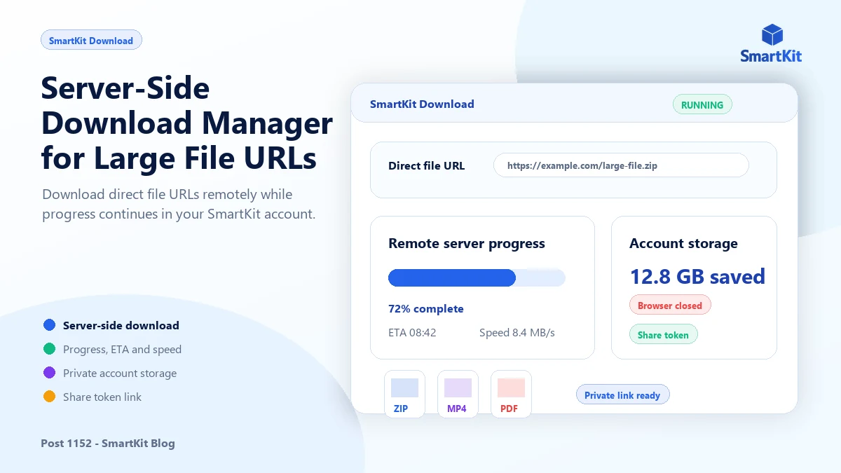 Server-Side Download Manager for Large File URLs