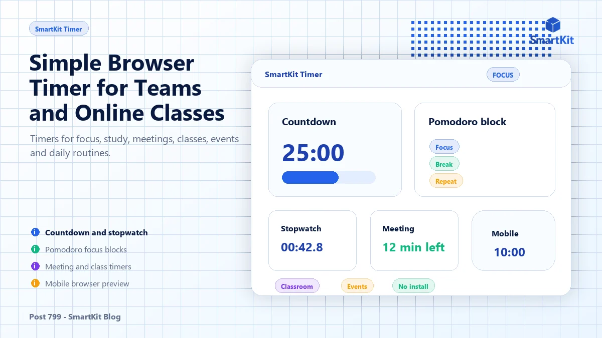 Simple Browser Timer for Teams and Online Classes
