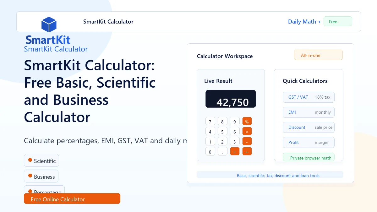 SmartKit Calculator: Free Basic, Scientific and Business Calculator