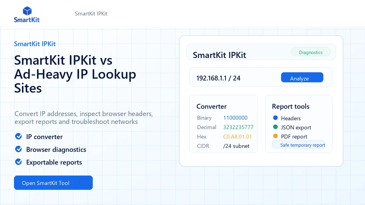 SmartKit IPKit vs Ad-Heavy IP Lookup Sites