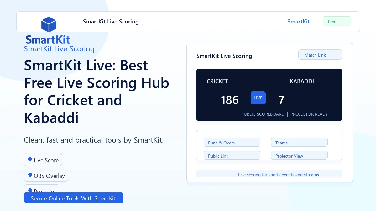 SmartKit Live: Best Free Live Scoring Hub for Cricket and Kabaddi