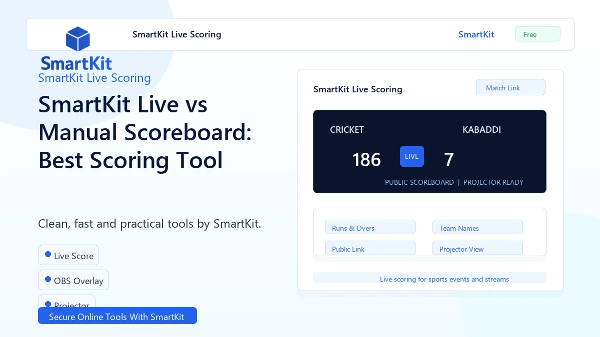 SmartKit Live vs Manual Scoreboard: Best Scoring Tool