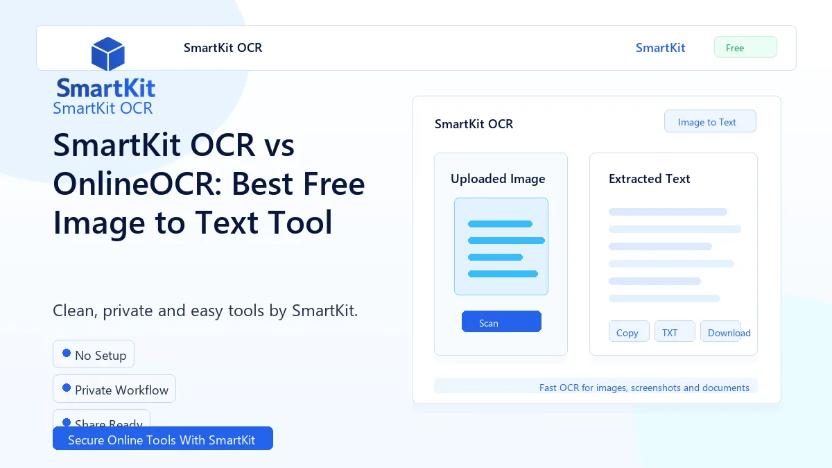 SmartKit OCR vs OnlineOCR: Best Free Image to Text Tool