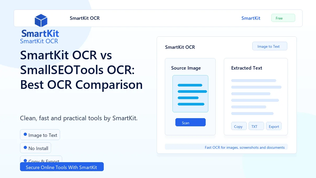 SmartKit OCR vs SmallSEOTools OCR: Best OCR Comparison