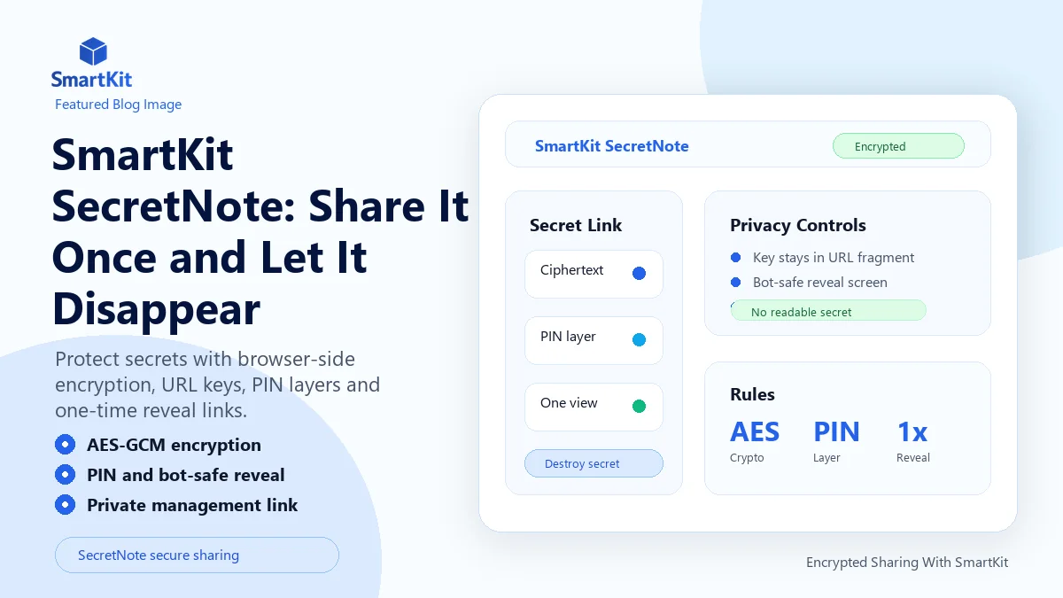SmartKit SecretNote: Share It Once and Let It Disappear