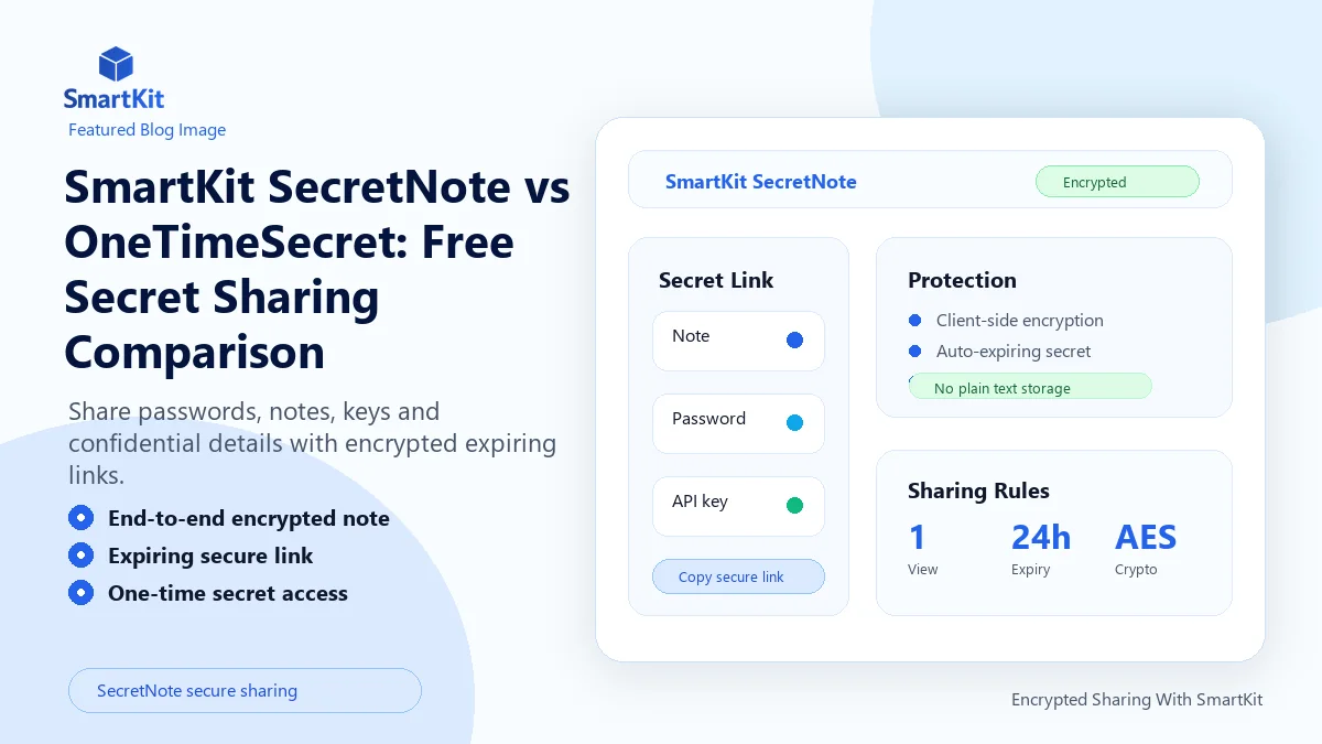 SmartKit SecretNote vs OneTimeSecret: Free Secret Sharing Comparison