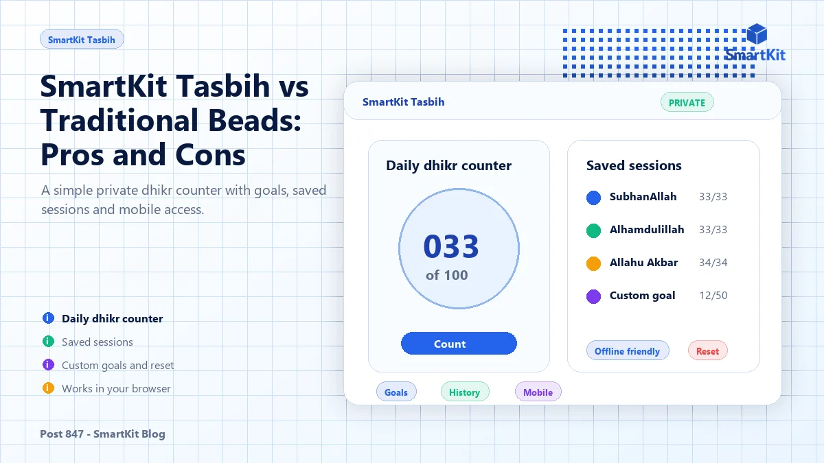 SmartKit Tasbih vs Traditional Beads: Pros and Cons