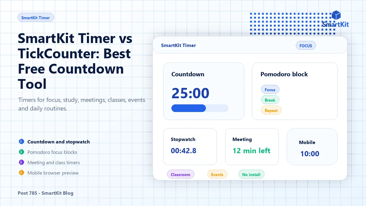 SmartKit Timer vs TickCounter: Best Free Countdown Tool