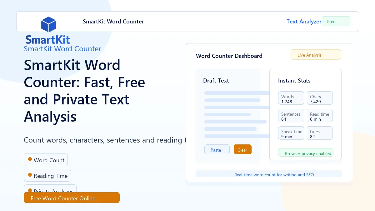 SmartKit Word Counter: Fast, Free and Private Text Analysis