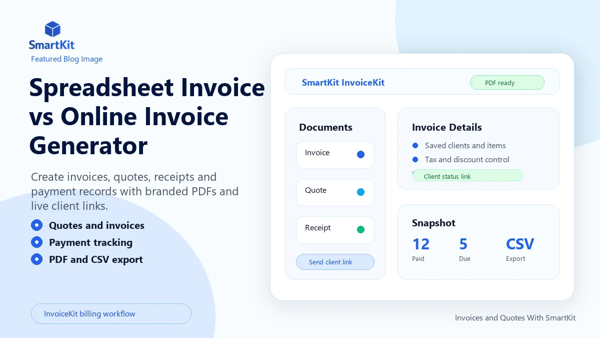 Spreadsheet Invoice vs Online Invoice Generator