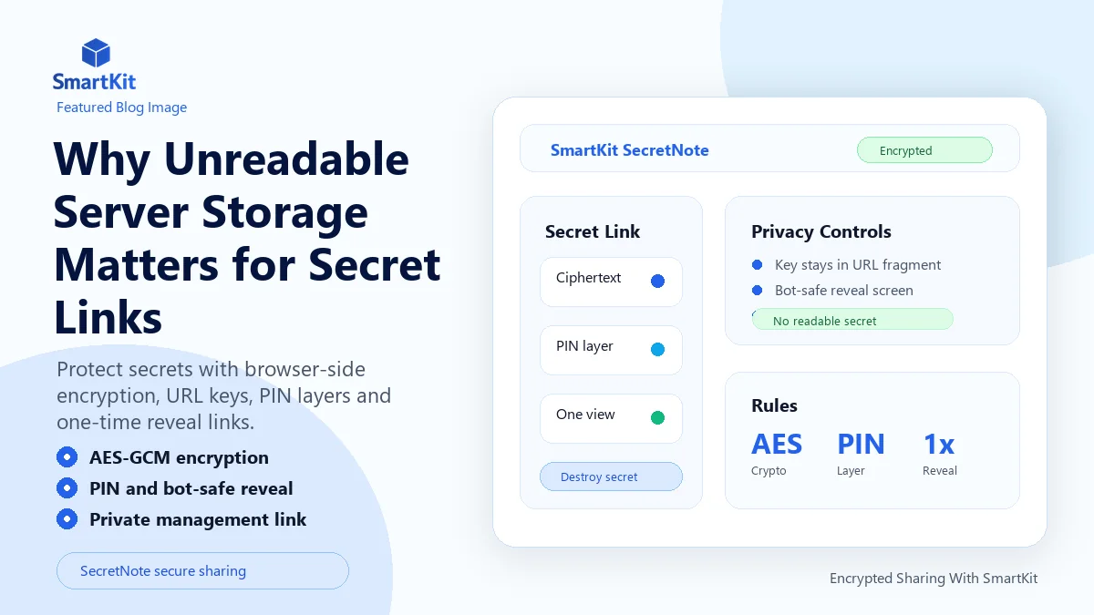 Why Unreadable Server Storage Matters for Secret Links