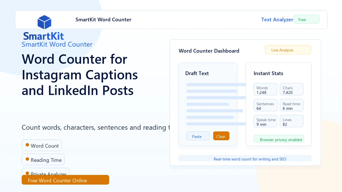 Word Counter for Instagram Captions and LinkedIn Posts